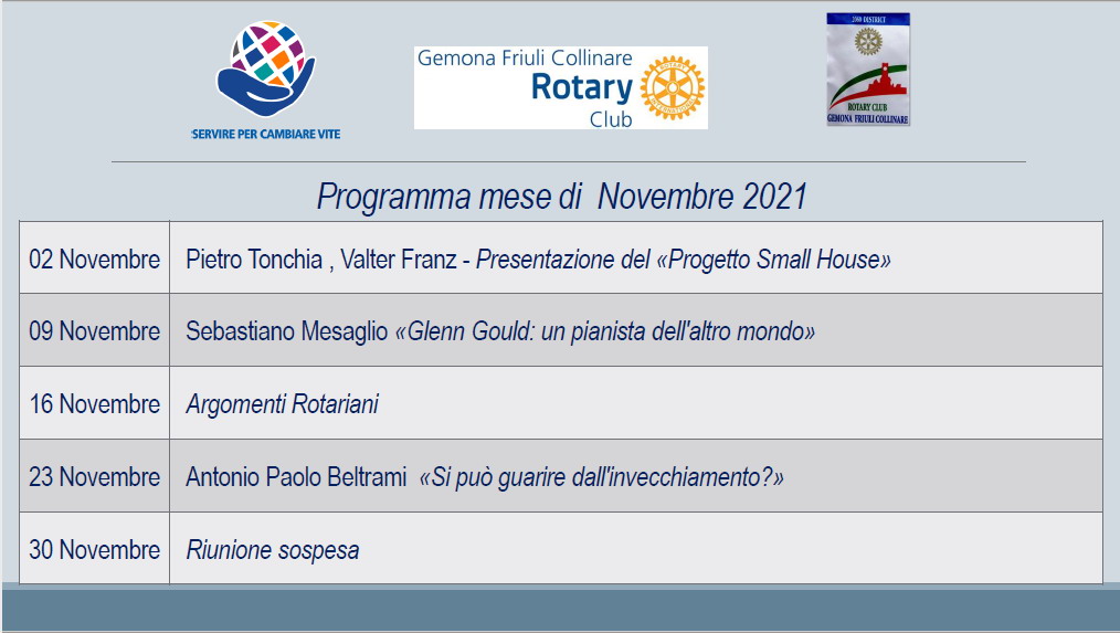 Riunioni del mese in corso Riunioni del mese in corso